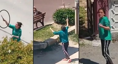 Antalya’da dehşet anları! Bıçakla mahalleliyi tehdit edip, 2 kadına kabusu yaşattı