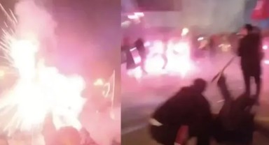 Fatih'te kutlama sırasında havai fişek kazası