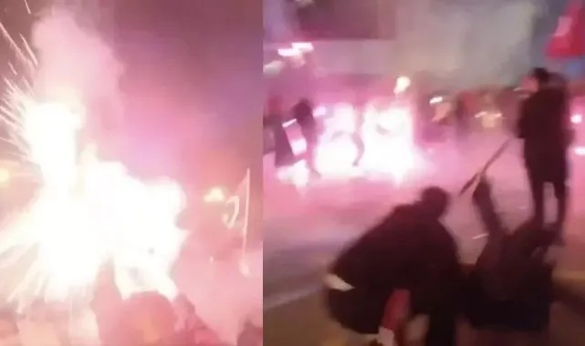 Fatih'te kutlama sırasında havai fişek kazası