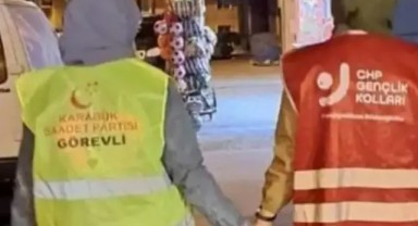 Karabük'ten sosyal medyayı sallayan kare... Biri CHP'li biri SP'li