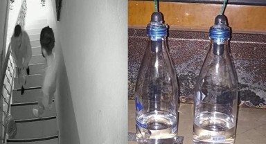 Molotoflu tehdit! Boşanmak isteyen eşinin kapısına molotofkokteyli bıraktı!