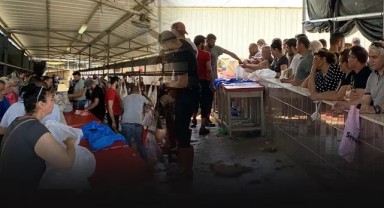 Bu sene daha yoğun... Bayramın ilk günü kurban kesim noktaları dolup taştı
