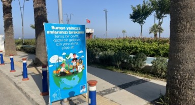 Temiz bir çevre için yere atma, çöpe at