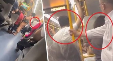 Bursa'da Metroda eşini bir kadınla görünce olanlar oldu