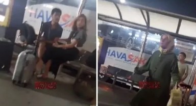 Sabiha Gökçen Havalimanı'nda öpüşen çifte hakaret