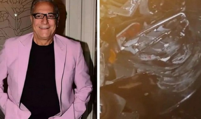 Şovmen Mehmet Ali Erbil trafik kazası geçirdi! Arabası bu hale geldi