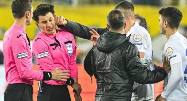 Ankaragücü Başkanı Faruk Koca hakem Halil Umut Meler'e yumruk attı yerde tekmeledi