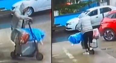 İzmir'de skuterli hırsız kameralara böyle yakalandı