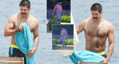 Burak Özçivit'in 'zengin göbeği' objektiflere yansıdı
