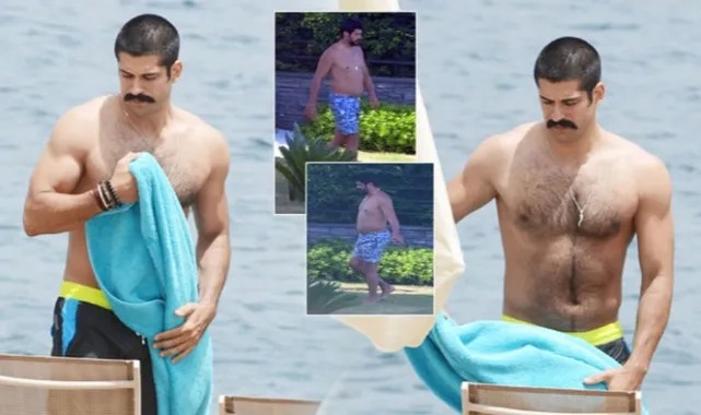 Burak Özçivit'in 'zengin göbeği' objektiflere yansıdı