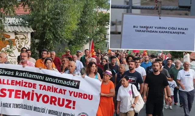 Çiğli'de mahalleliler tarikat yurdunun kapısına mühür vurdu
