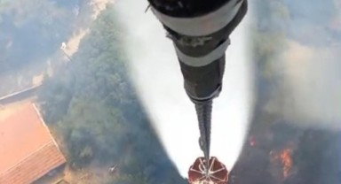 İzmir İtfaiyesi, Bergama yangınına müdahale ediyor