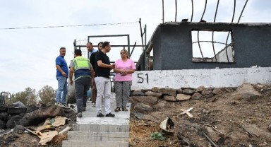 Bornova Belediyesi’nden yangın mağduru aileye destek