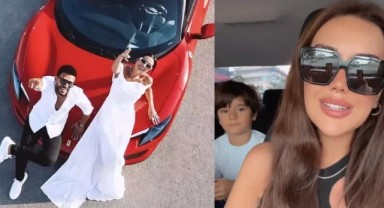 Dilan Polat'ın oğlu Milan Efe, Ferrari görünce dayanamadı: Annemin arabası!