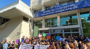 İzmir'de erkek şiddettine karşı protesto: Mesai arkadaşları için ses yükselttiler!