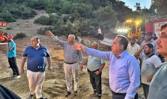 Başkan Dutlulu Yangın Bölgesinde İncelemelerde Bulundu