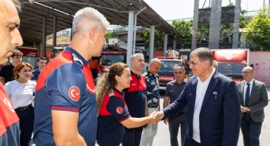 Başkan Tugay’dan ateş savaşçılarına teşekkür ziyareti