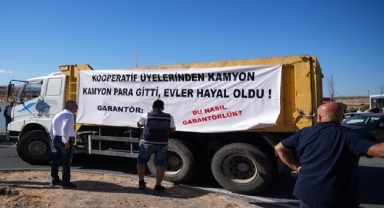 Kooperatif mağdurlarından kamyonlu protesto!