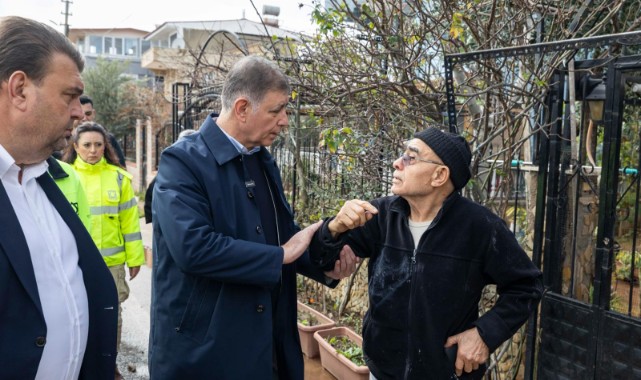 Başkan Tugay’dan Seferihisar’da yağıştan etkilenenlere yerinde destek