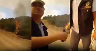 "Orman Bakanlığı" yelekli vatandaş pürmüz ile ormanı ateşe verdi! O anlar kameralara yansıdı!
